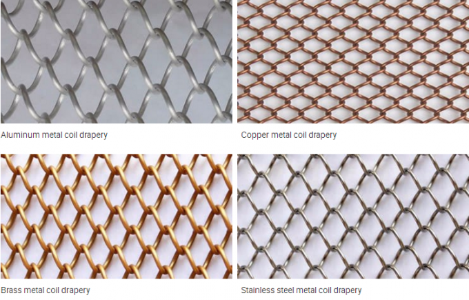 Cascade Coil Architectural Drapery Aluminum Alloy Material For