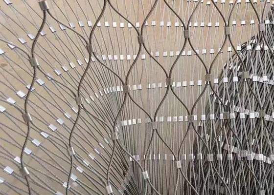 High Durability Net Tight Steel Rope Mesh 25mm-300mm Aperture Size