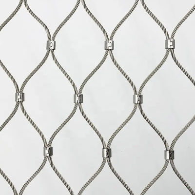 1x7 Flexible Stainless Steel Rope Mesh For Zoo Wire Mesh Fence