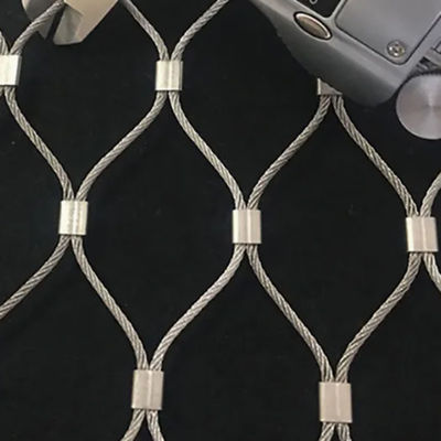 Stainless Steel Ferrule Cable Wire Mesh For Safety Mesh In Zoo Material Type 304/316 Opening Size 50*50