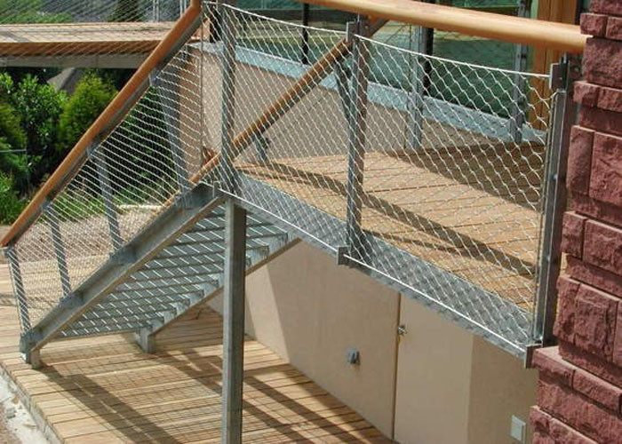 Balustrade Infill Stainless Steel Cable Rope Mesh For Staircase 50 X 50mm Hole