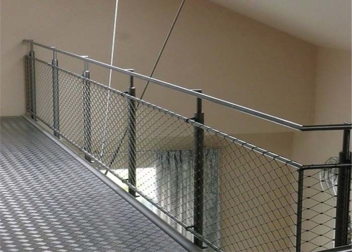 wear resisting 2.0mm Wire SS Balustrade Cable Mesh For Corridoer