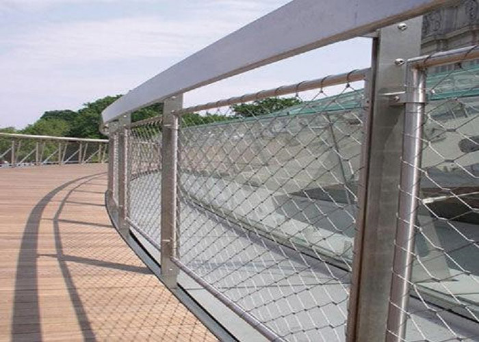 Highway Protection Safety Netting With Anti Alkali Stainless Steel Cable Mesh