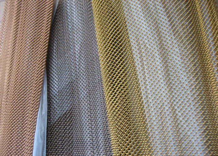 Colored Hanging Metal Coil Drapery , Room Metal Mesh Curtains Dividers