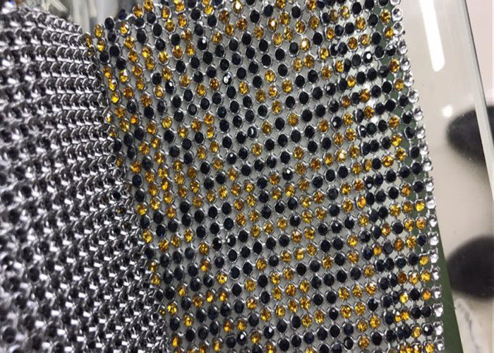 Multi Color Glitter Sequin Mesh Fabric Glass Rhinestone Aluminium For Clothing