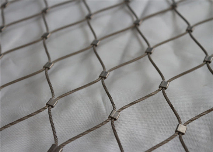 Inox Cable Woven Rope Mesh 7x7 , 7x19 Wire Indestructible Rhombus Shaped