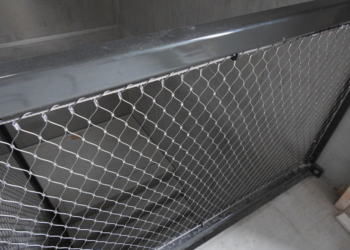 Tensile Knitted Stainless Steel Cable Netting Wire Mesh Horizontal / Vertical Orientation