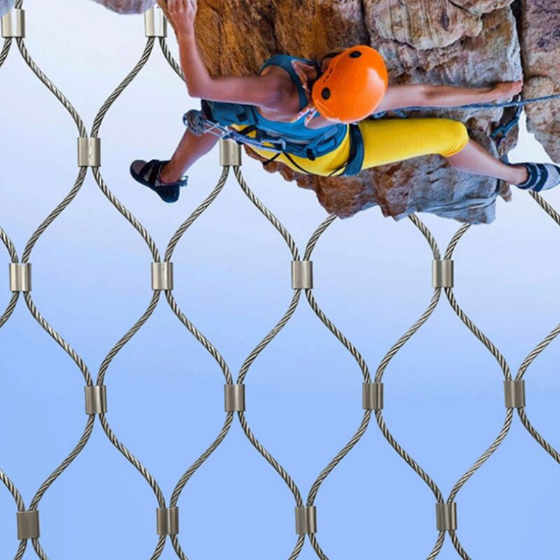 X-Type Infill Stainless Steel Rope Mesh Balustrade Protective Net For Handrail Railing