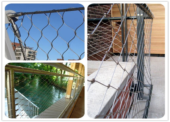 Plain Weave Architectural Wire Mesh Balustrade Of Balcony Terrace
