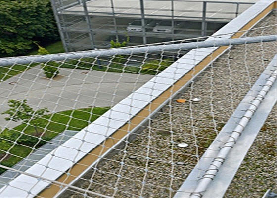 Balustrade Or Railing Stainless Steel Rope Mesh Netting With Ferrule