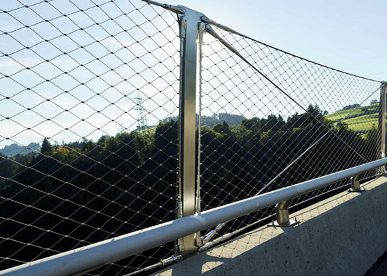 Customized 2.0 Mm Balustrade Cable Mesh 80*80 Mm Hole