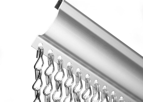 Door Decorative Chain Link Curtain Aluminum Insect & Fly Screen 1.9 Mm Wire