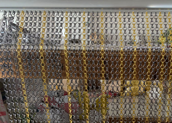 Aluminum 1.5 Mm Wire Chain Link Screen Curtain Architects Exhibition Hall Decorative