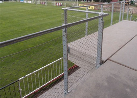 Flexible Stainless Steel Wire Rope Security Garden Fence 80x80 Mm Hole