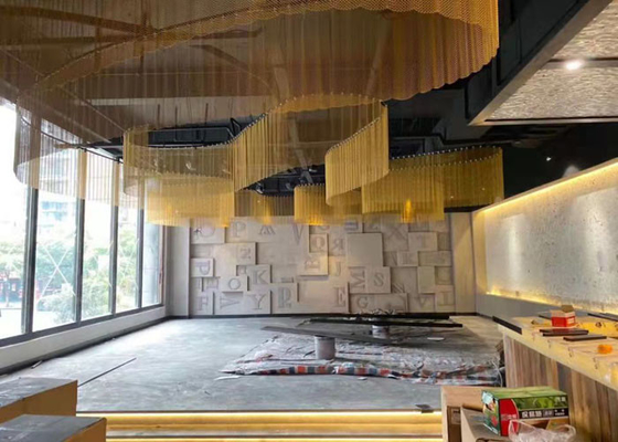 Metal Mesh 1.0mm Chain Link Screen Curtain In Restaurants Cafes And Retail Outlets