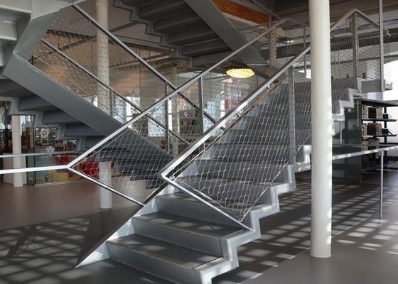 Stainless Steel Staircase Safety Netting With Ferrule Rope Mesh Ss304 2.0 Mm Wire