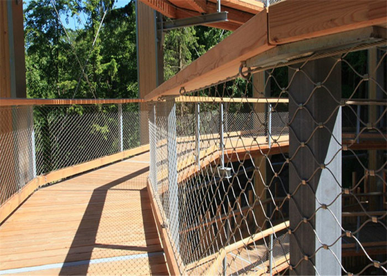 Safety Netting With Anti Alkali Stainless Steel Cable Mesh 4.0 Mm Wire