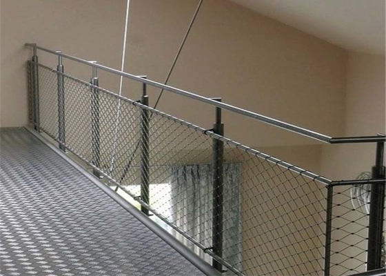 Wear Resisting 2.0mm Wire SS Balustrade Cable Mesh For Corridoer