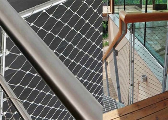 0.5m-30m Flexible Stainless Steel Cable Mesh Netting For Stairs rustproof