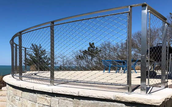 Balconies Stairways Safety Steel Wire Netting Anti Corrosive 316 Stainless