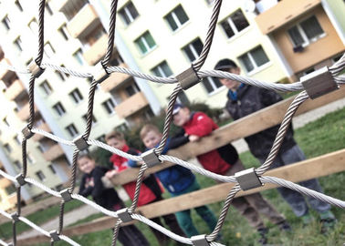 AISI 316 Wire Rope Mesh Net , Flexible Stainless Steel Cable Mesh For Balcony