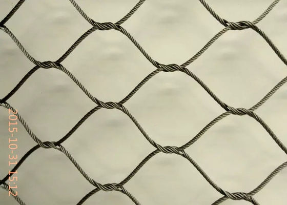 Rhombus Shape Flexible Mesh Netting Inter Woven AISI316 Material 7x7 / 7x19 Size