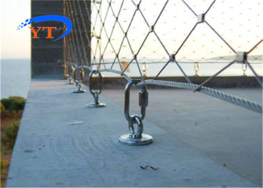 Flexible Stainless Steel Ferrule Rope Mesh Architectural Rhombus Webnet