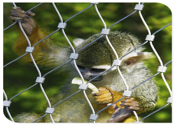 Hand Woven Stainless Steel Cable Netting Wire Mesh Monkey Enclosure SGS Certified