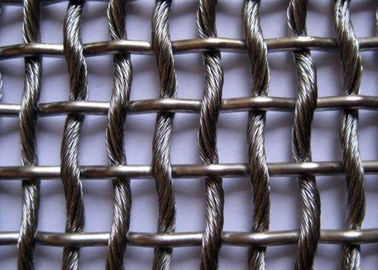 Architectual Decorative Wire Mesh Fence Panels , Stainless Steel Woven Wire Mesh