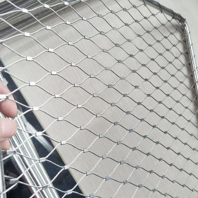 Ferrule Knitted Beauty Flexible Wire Rope Cable Mesh For Zoo Enclosure