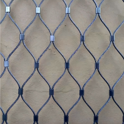 Most impacting resistant  Stainless Steel Wire Rope Mesh For  Predator Area Protection