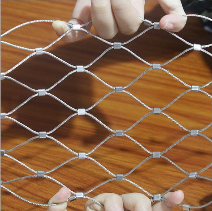 AISI 316 Wire Rope Mesh Net , Flexible Stainless Steel Cable Mesh For ...
