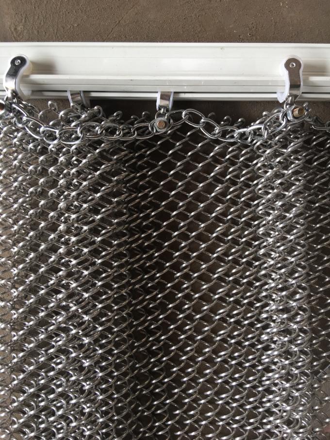 Colorful Decorative Metal Coil Drapery , Chain Link Wire Mesh Curtain