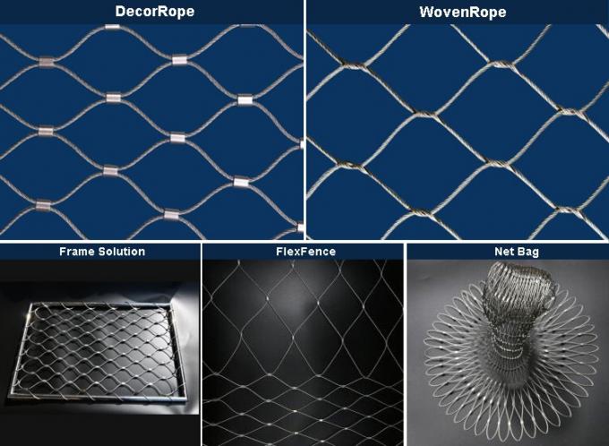 SUS 304 / 316 1.2 To 4.0 MM Stainless Steel Rope Wire Mesh Rolls For ...