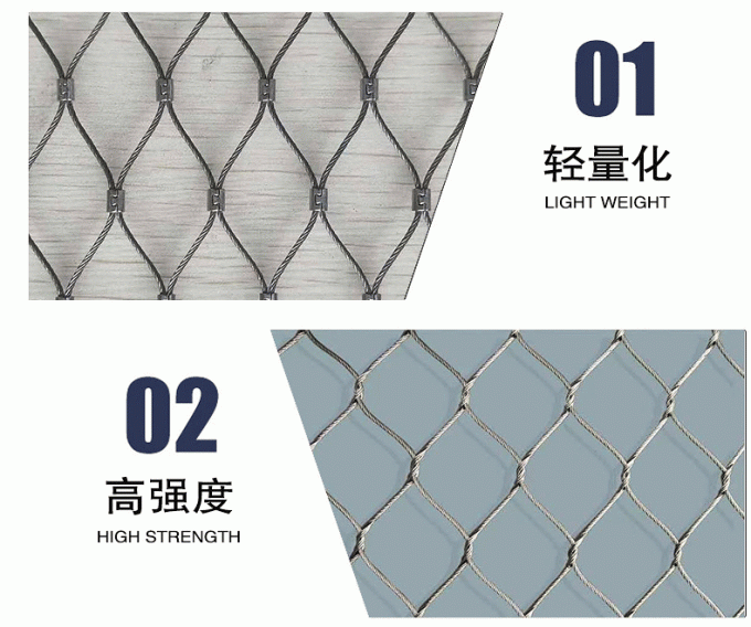 Ferruled 316 Inox Cable Webnet 1 X 19 Stainless Steel Rope Wire Mesh