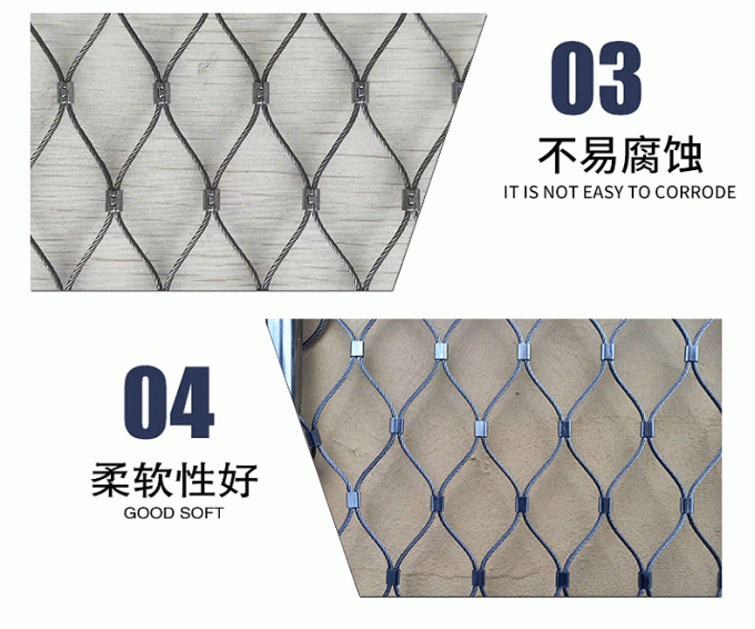 Ferruled 316 Inox Cable Webnet 1 X 19 Stainless Steel Rope Wire Mesh